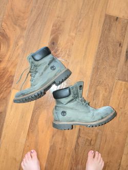 Timberland Men's Grey and Blue Boots SIZE 10