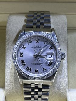 36mm Date just Stainless With A Diamond Dial 