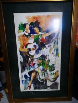 Framed Print Of Dancer And Guitarist
