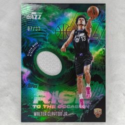 2025-26 Walter Clayton Jr. Topps Basketball Rise To The Occasion Green Foil Patch Rookie 07/99