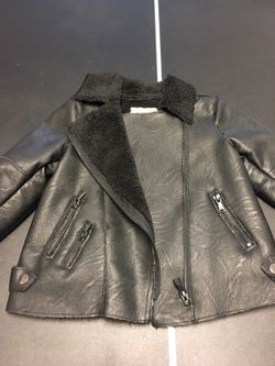 Zara Girls Faux leather black jacket