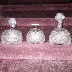 Cut Glass Vanity Set