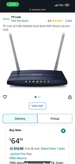 Wifi Router Brand TP-Link Model Name Archer C50 Special Feature WPS Frequency Band Class Dual-Band Wireless