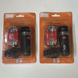 Set Of 2, LED Bicycle Light, Ultra Bright Headlights, Rechargeable Front and Rear Bike Light Set for Road Safety- Each $18