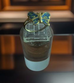 Vintage Cloisonne Enamel Butterfly Ring