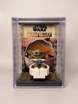 Collectible Force Pack Minifigure Display Case For Lego Star Wars Grogu w/ Pram