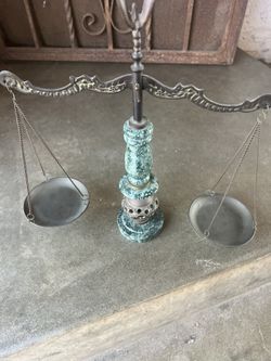 JAPANESE Vintage Bronce & Green marble Scale 