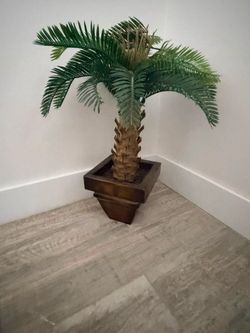 Two Artificial Palm Trees in Decorative Pot