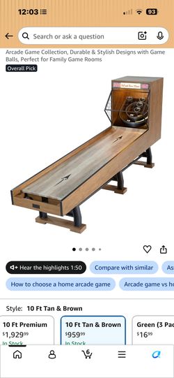 skee ball table
