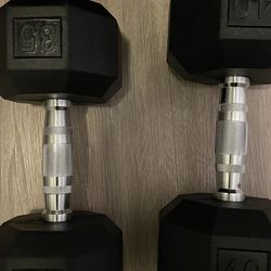 Rubber Dumbbell 40 And 35 Pound New