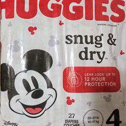 Huggies Snug & Dry Diapers Size 4 New