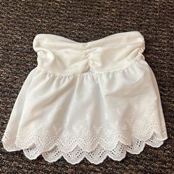 XS White Strapless Top 