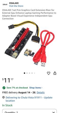 PCIe GPU Riser Extension Card with USB Cable