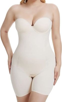 NEW Decorus MSRP $66 Strapless Shapewear Body Shaper Tummy Control Bra Bodysuit L