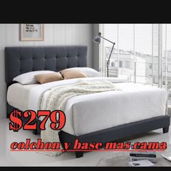 BIG SALE 🚨 Queen Bed Frame With Mattress & Boxspring For ONLY $279 🚨 Ready For Delivery Today 🚛