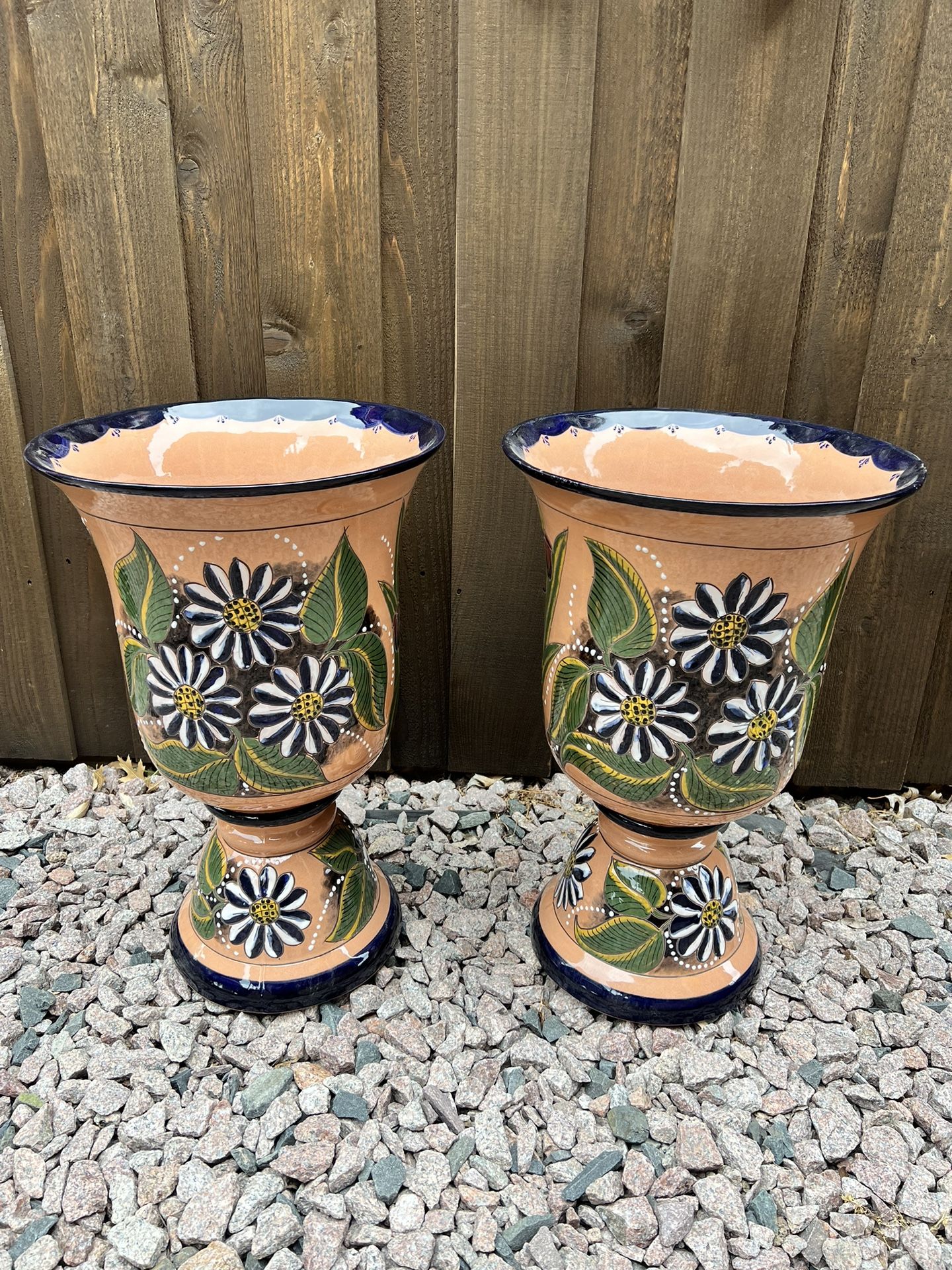 Mexican Talavera Terracota Urns Planters.Clay Pots.Pottery.
