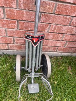 Vintage Spalding Double Eagle golf push cart