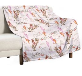 Western Cowgirl Blanket Wild West Desert Horse Pink Cactus Cartoon Abstract Art Soft Cozy Lightweight Throw Blanket for Girls Women Bedroom Living Roo