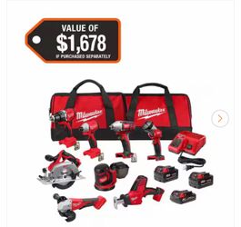Milwaukee 8 tool set bundle