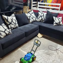 Beautiful Black Sectional On Sale 