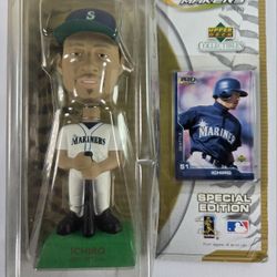 Upper Deck Ichiro Mariners Special Edition Bobblehead Baseball Card Play Makers