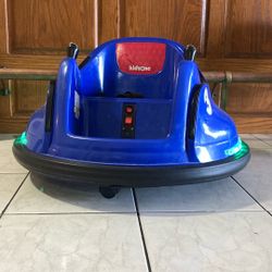 Kidzone DIY Race #00-99 6V Kids Toy Electric Ride On Bumper Car Vehicle Remote Control 360 Spin ASTM-certified Dark Blue