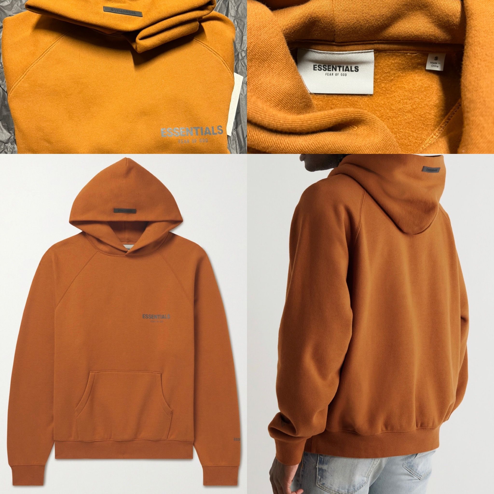 Essentials Fear of God Exclusive Brown Logo Hoodie size XL