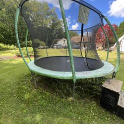 Trampoline And A Jungle Gym 