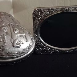 Cupid Heart Shaped Jewelry Tin And Picture Frame 