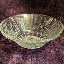 Indiana Floral Clear Glass Salad Bowl