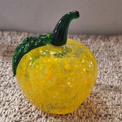 ART GLASS LEMON/YELLOW APPLE