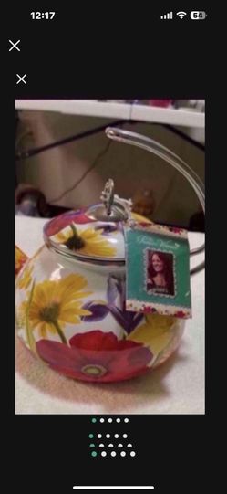 CA. NOT USED PIONEER WOMAN FLOWERED TEA POT KETTLE