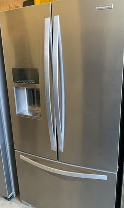 Kitchen Aid French Door Silver Refrigerator Fridge
