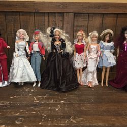 Several Collectible Barbies Marilyn Monroe Scarlett O'Hara Dolls