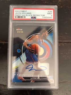 2023 Topps Finest Jalen Williams Auto Black Refractor PSA 9