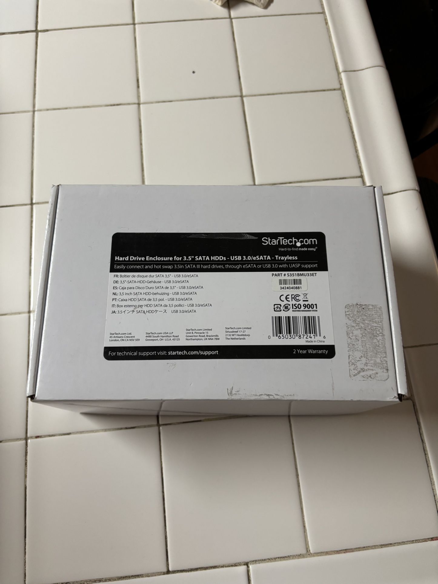 3.5" External SATA Hard Drive Enclosure - Trayless - eSATA / USB 3.0 (USB 3.1 Gen 1) Hard Drive Enclo