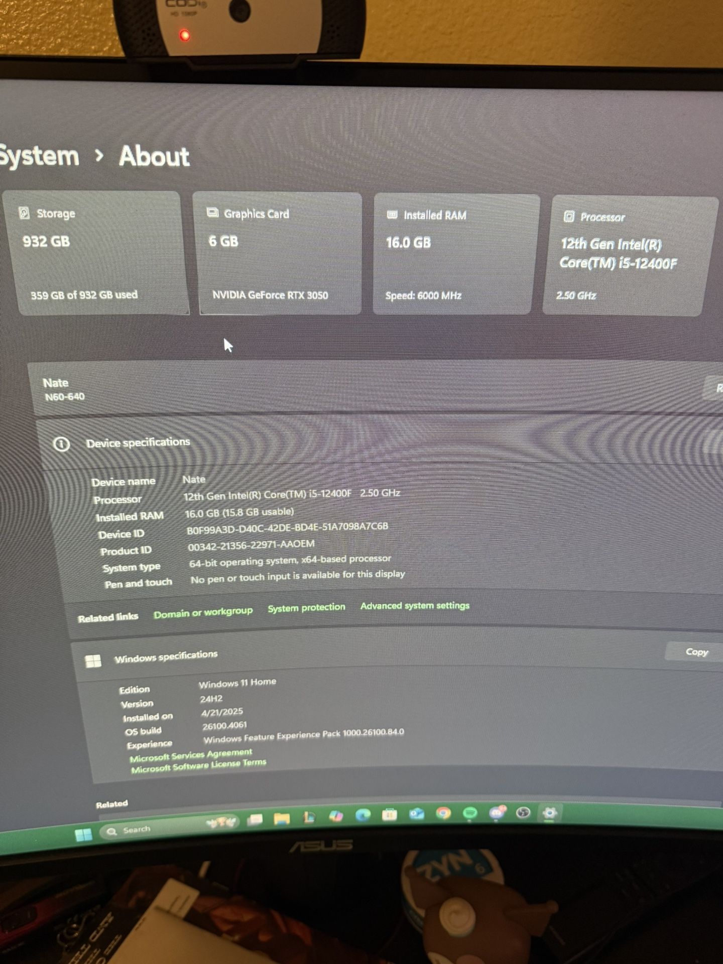 PC Built Ready To Play GEFORCE RTX 3050 I5-12400F