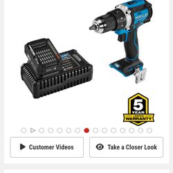 HERCULES 20V Brushless Cordless 1/2 in. Drill/Driver Kit with Side Handle, 2 Ah Battery, and Charger