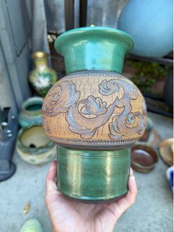 Late 20th century green vase