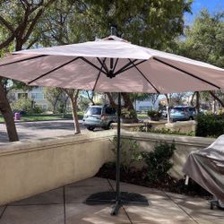 10ft Patio Umbrella with Solar LED Lights