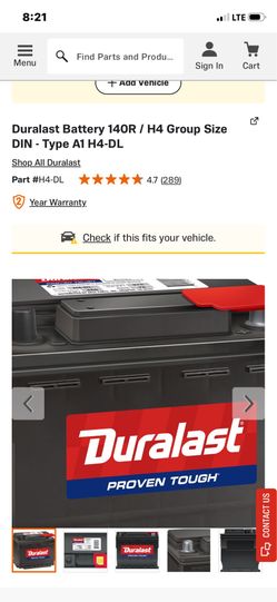 Duralast battery