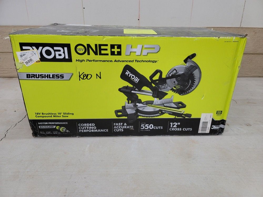 Ryobi brushless 18V HP 10 inch sliding compound miter saw serrucho sierra 