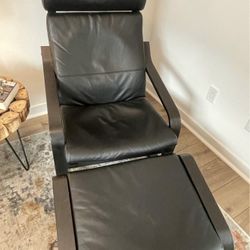 IKEA Poang Chair With Ottoman
