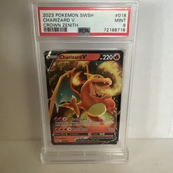 2023 Pokémon SWSH CHARIZARD V 018/159 Crown Zenith PSA 9 Mint