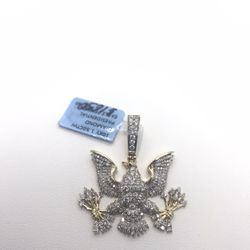 Diamond Gold Eagle Pendant 