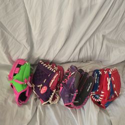 4 YOUTH GLOVES 1/8.5", 2 9.5" includes Left Hand Throw  & 1 10" All For $25