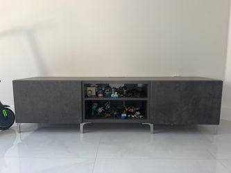 IKEA BESTÅ TV Stand / Media Console – Dark Gray Concrete Effect