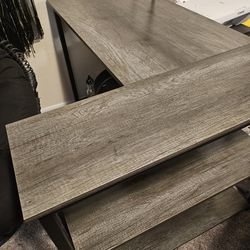 L-shaped computer desk