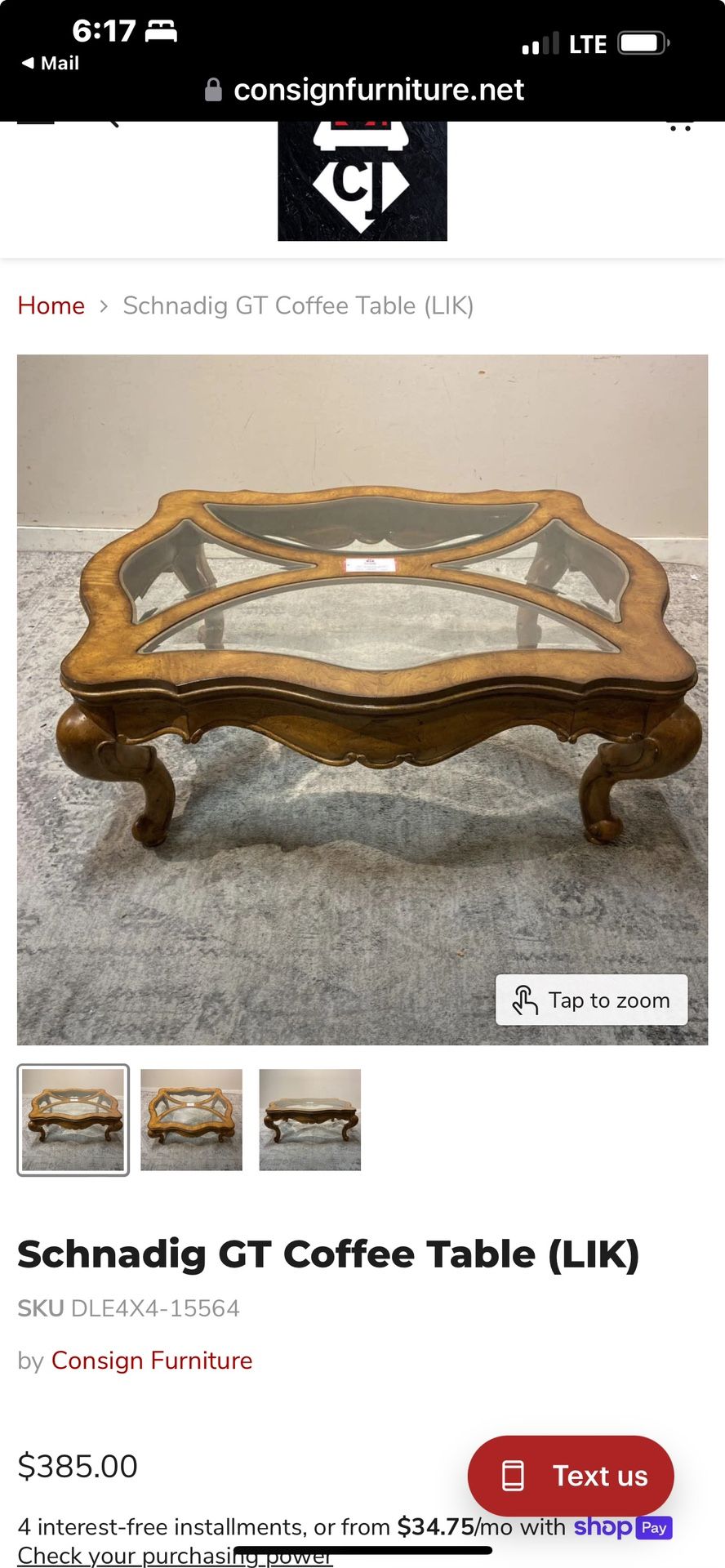 Reduced Schnadig Coffee Table