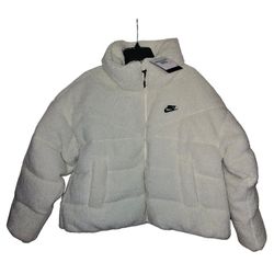 Nike Sportswear Women's Therma-FIT Cream Down Fill Sherpa Jacket Size Medium DD4654-715